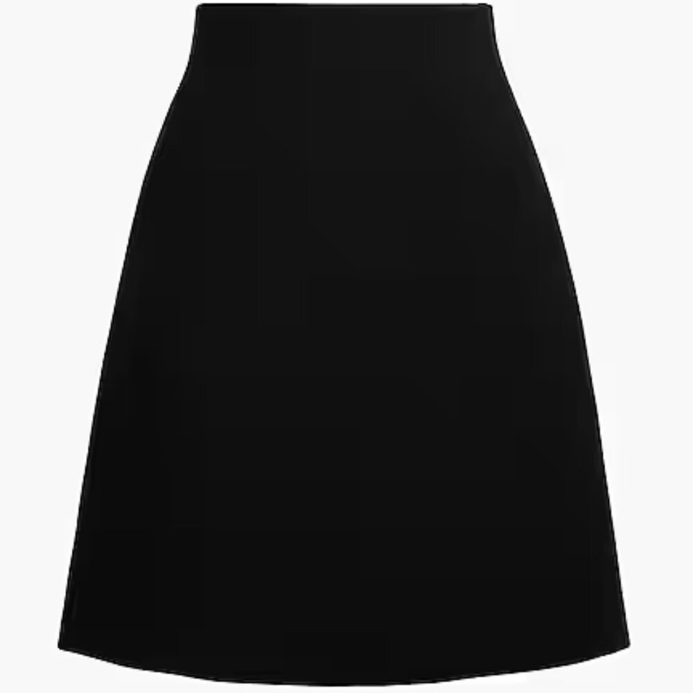 New J.Crew Factory Classic Black A-Line Mini Skirt, Business Casual, Formal, 16